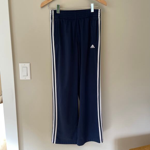 Vintage 90’s Adidas Tear Away Pants Womens Small Blue Stripe Track Warm up Pants - Picture 1 of 11